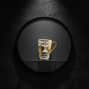 Elegant White & Golden Coffee Mug Set