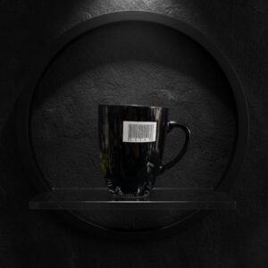 Glossy Black Ceramic Mug Set