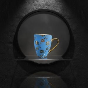 Light Blue Golden Design Ceramic Mug Set